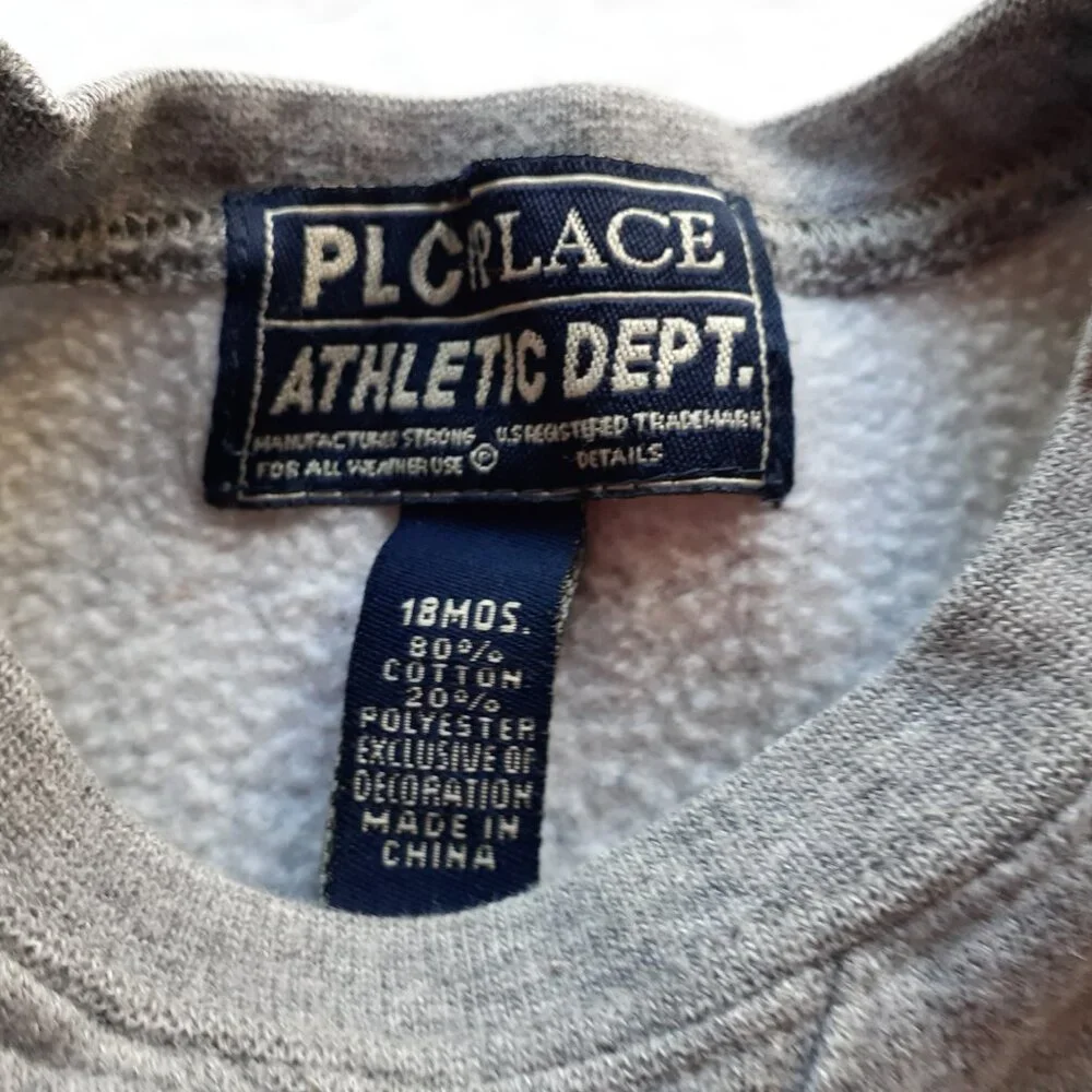 Children's Place Boys Sweatshirt Pullover Gray 18 Months